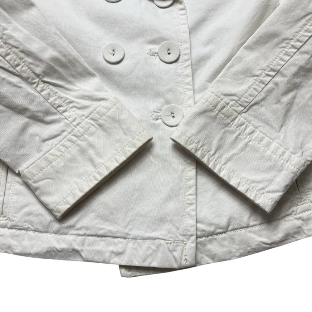 NILI LOTAN Cropped Cotton Ira Jacket Size 2 PFD Condensed 3/4 Sleeve Eggshell - Picture 2 of 13